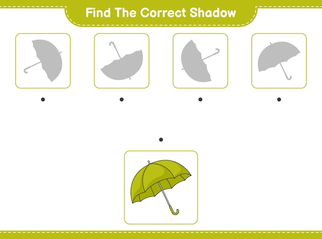 Encontre a sombra correta encontre e combine a sombra correta do jogo umbrella educacional para crianças
