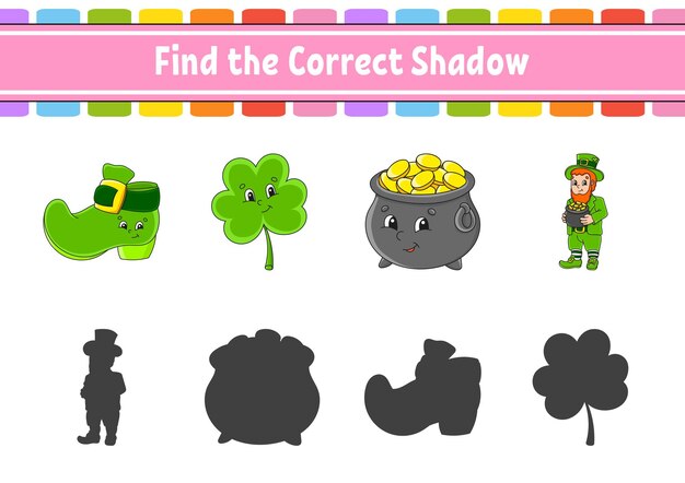 Jogo Puzzle Para Crianças Encontra Sombra Correcta Desenho Página Colorir  imagem vetorial de Oleon17© 359205560