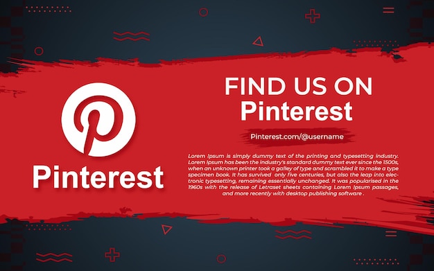 Encontre-nos no pinterest post de mídia social design com efeito de pincel