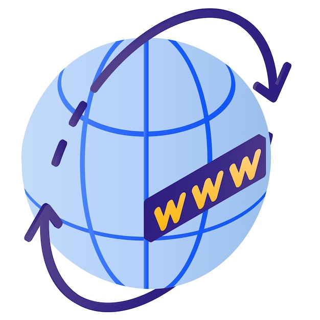 Endereço do site conceito isométrico world wide web design vetorial computação em nuvem e hospedagem na internet