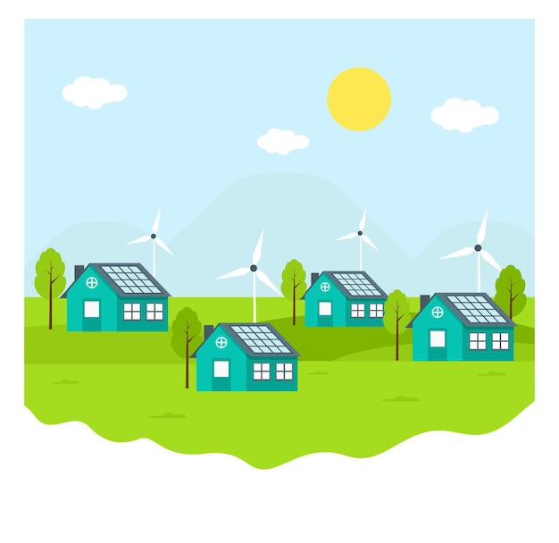 Energia do painel solar Flat Eco Houses