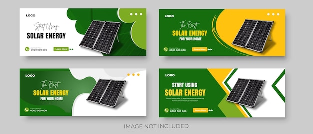 Vetor energia solar verde design de banner de postagem de mídia social