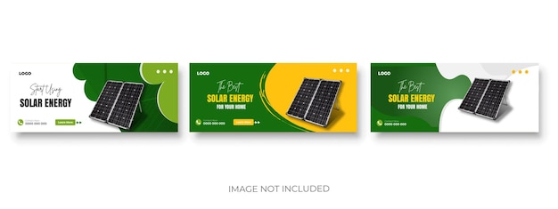 Vetor energia solar verde design de banner de postagem de mídia social