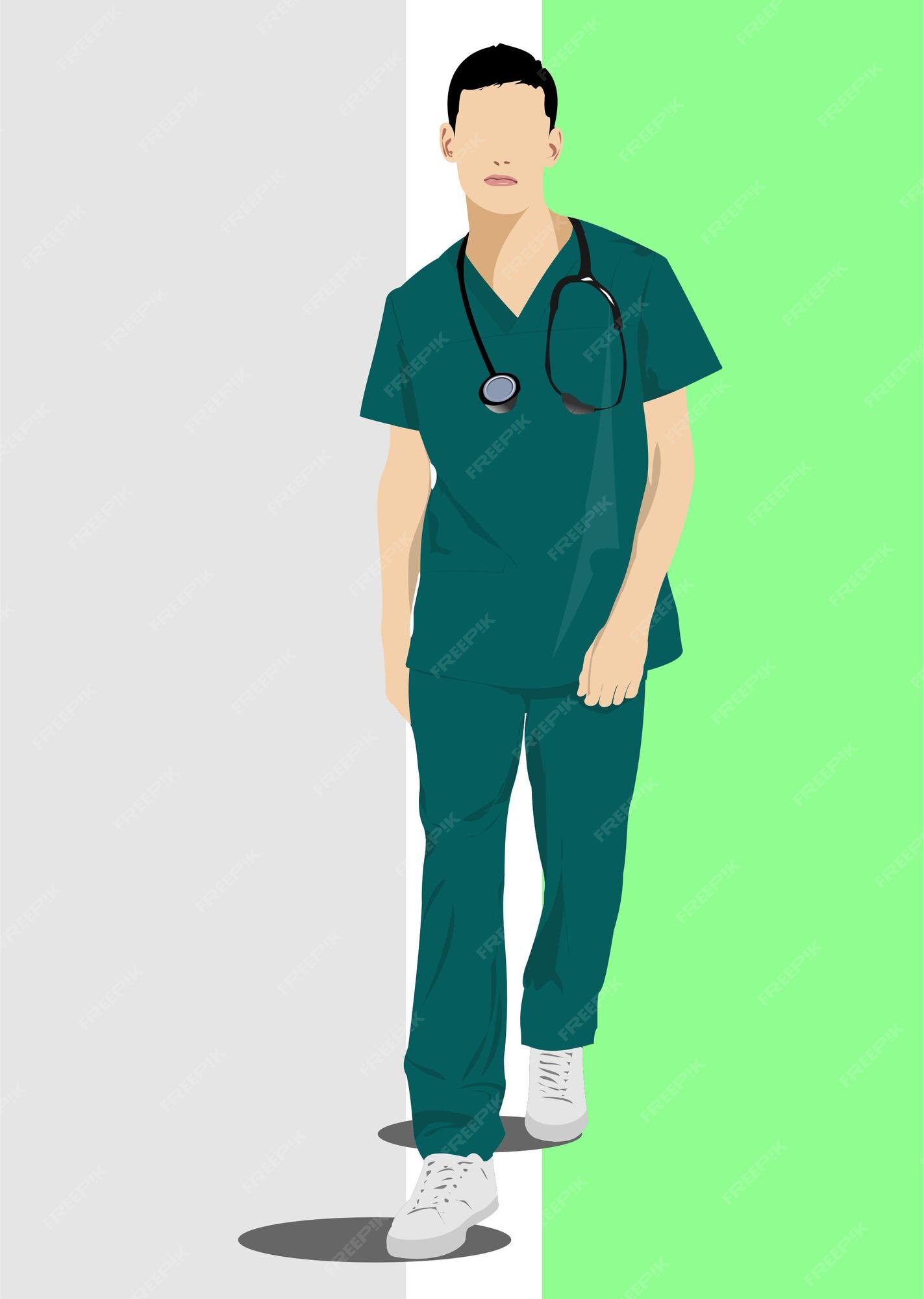 Equipe Médica. Médicos Masculinos E Femininos Com Casaco Branco.  Personagens Dos Desenhos Animados. Vetor. Royalty Free SVG, Cliparts,  Vetores, e Ilustrações Stock. Image 196798716