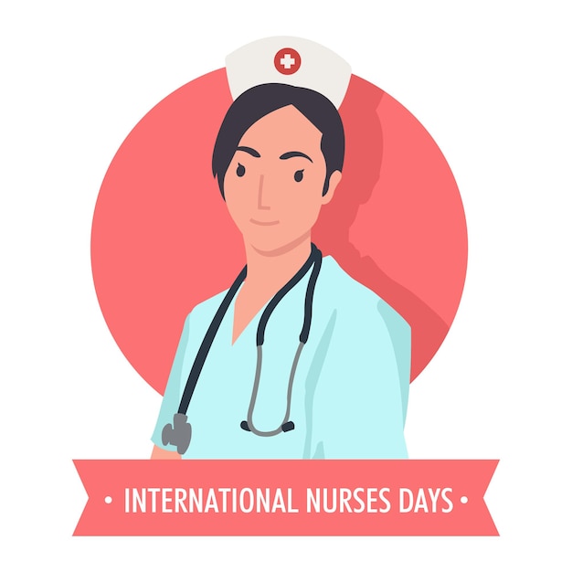 Enfermeira muito bonita em comemoração ao dia internacional das enfermeiras