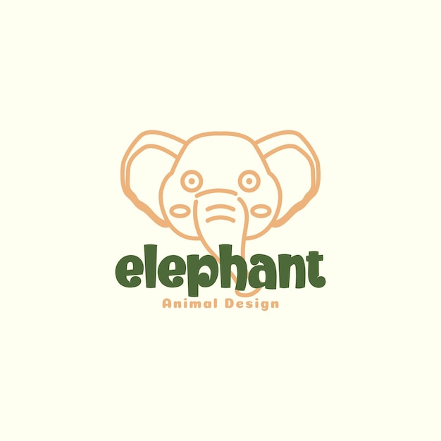 Enfrente o logotipo bonito das crianças do elefante