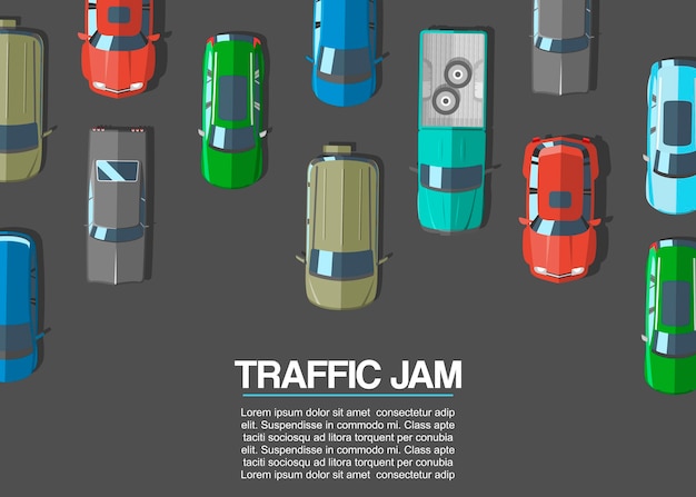 topo Visão rodovia com tráfego geléia. muitos diferente carros em cidade  rua. transporte problema, urbano transporte em emperrado estrada vetor  ilustração 21934403 Vetor no Vecteezy