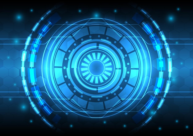 Engenharia de computação infográfico Elemento HUD brilhante SciFi futurista Fundo abstrato de partículas hitech Interface de exibição de holograma e headup Conexão de tecnologia de realidade virtual