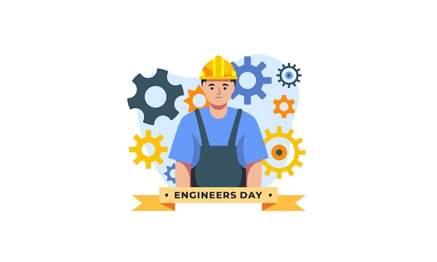 Engenharia e construção ilustrada. feliz dia dos engenheiros