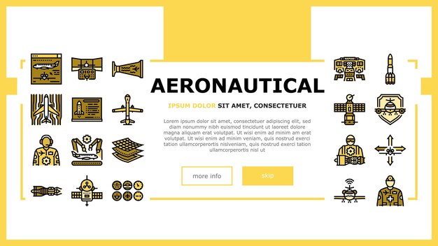 Engenheiro aeronáutico página da web de pouso de aeronave vetor transporte aviação avião motor mecânico indústria mecânica turbina engenheiro aeronáutico aeronave ilustração