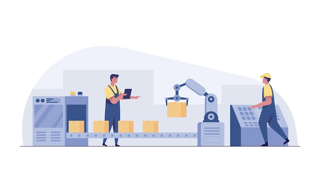 Engenheiro trabalhando com interface interativa Fabricação inovadora da indústria inteligente