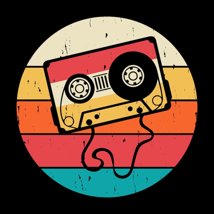 Vetor engraçado old school hip hop retro vintage cassete de música mixtape design de t-shirt