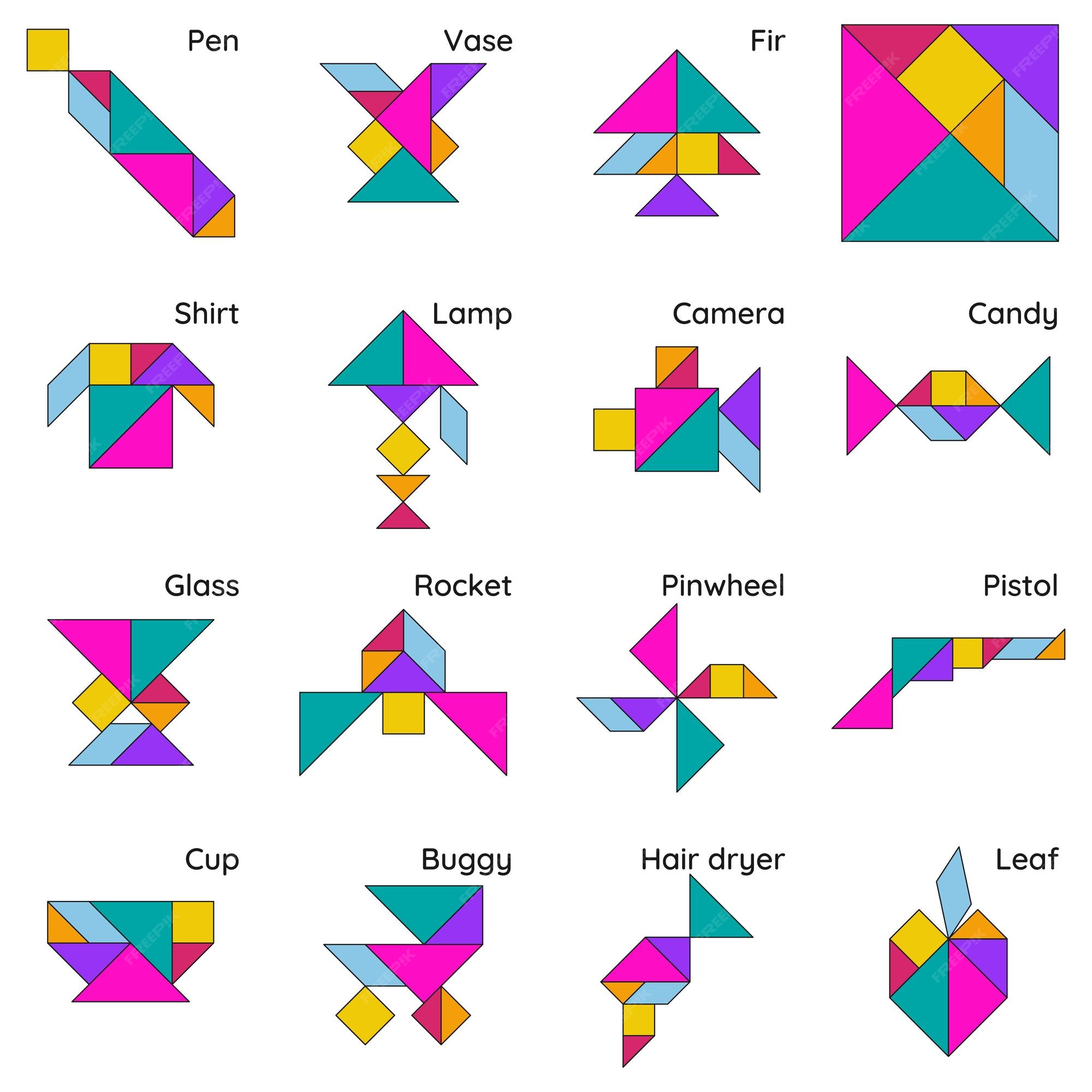 Garotinha Brinca Com O Quebra-cabeça Ao Aprender Tangram Com Lição Online Foto de Stock - Imagem de resolva, lifestyle: 195502442