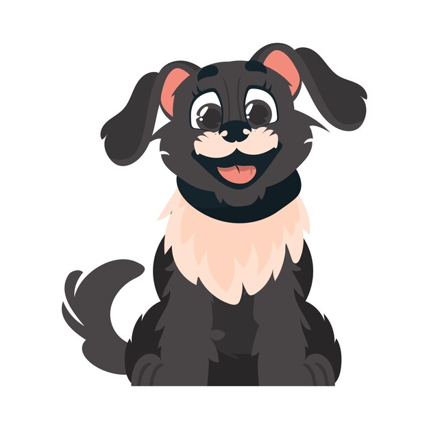 Entertainingbeat dim pooch sorrindo canino estilo vetor ilustração