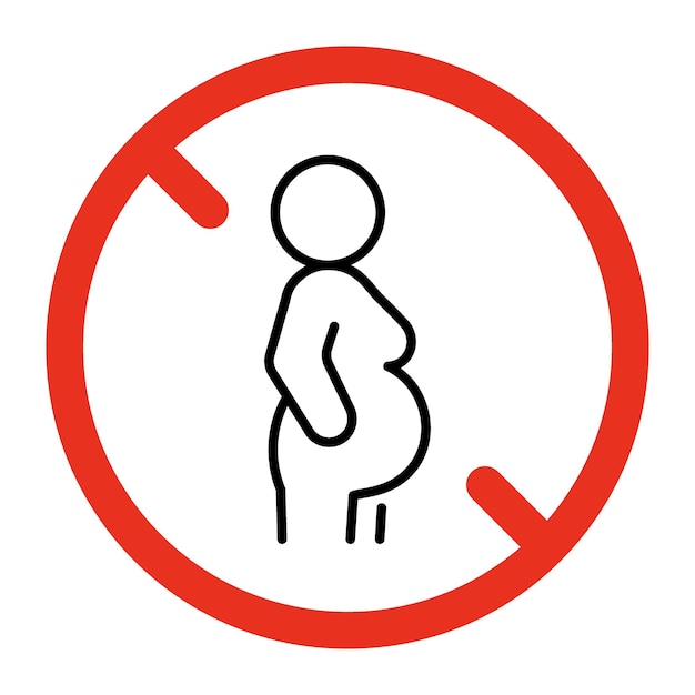 Entrada proibida sinal de proibição de mulher grávida zona proibida símbolo de perigo para restrição de gravidez