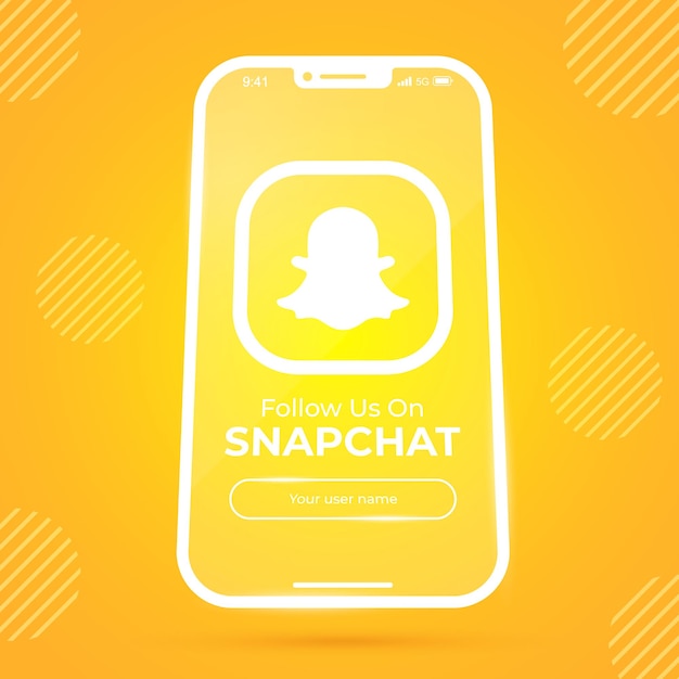 Entre em contato conosco snapchat no banner de tela do smartphone de mídia social