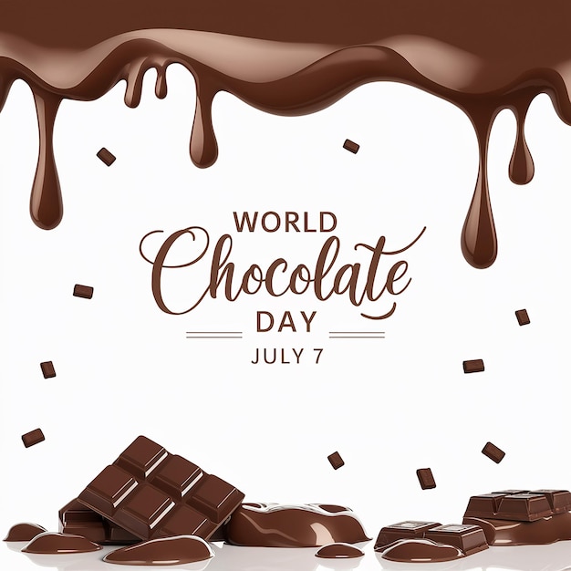 Vetor entregando-se à decadência do dia mundial do chocolate em 7 de julho