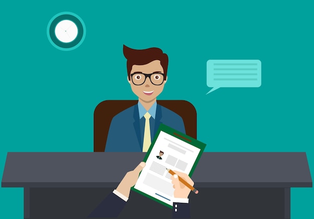 Entrevista de emprego Candidatos do sexo masculino respondem a perguntas de recrutamento de entrevista de emprego