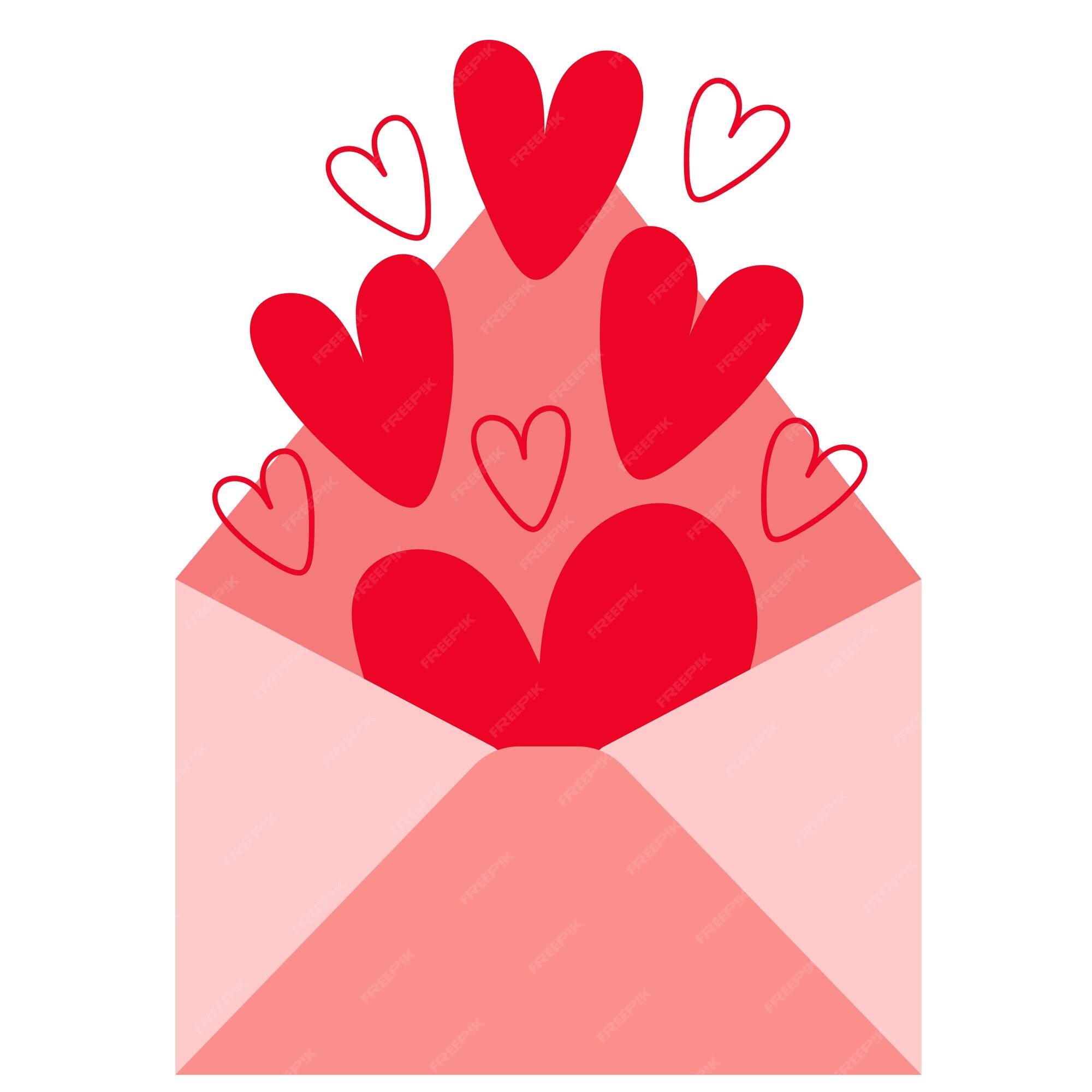 carta do amor, coração dentro a aberto envelope 19880721 PNG