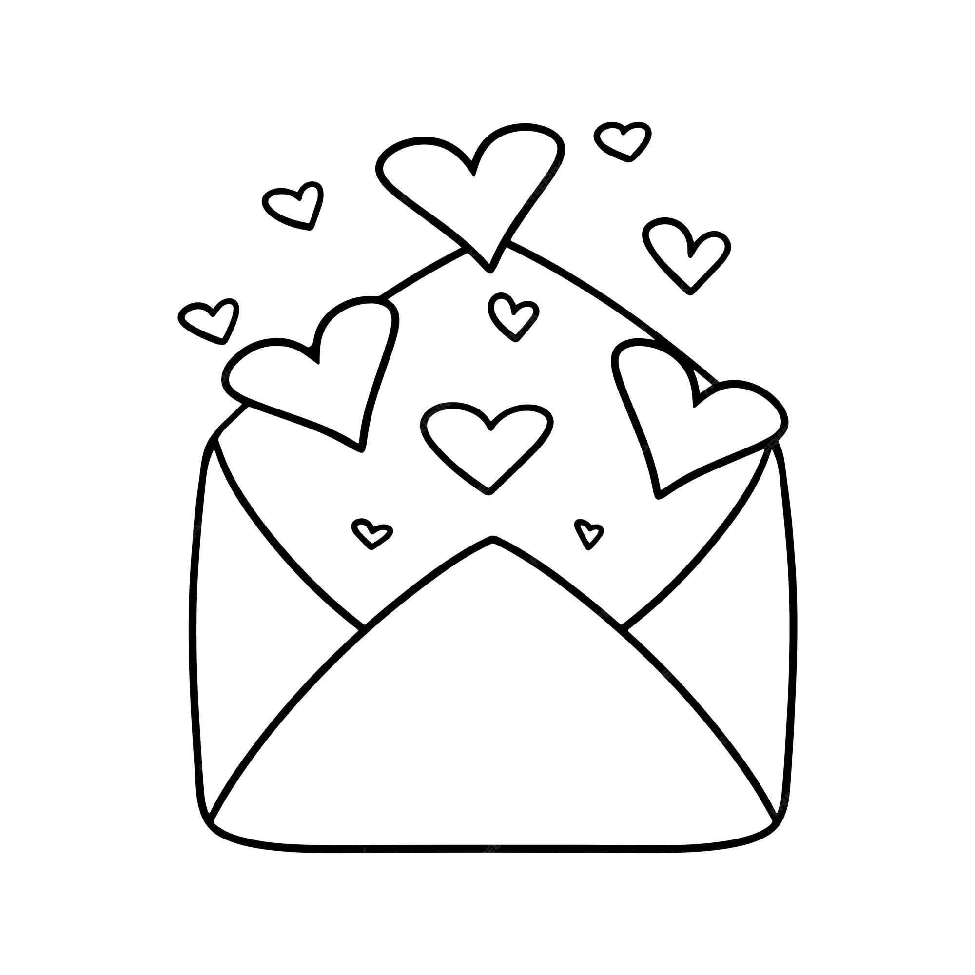 Como desenhar um envelope bonito com corações de amor \ Desenho facil de  fazer 