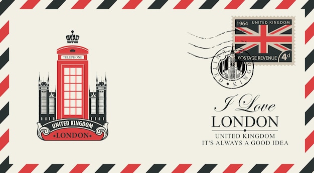 Envelope postal sobre o tema de londres