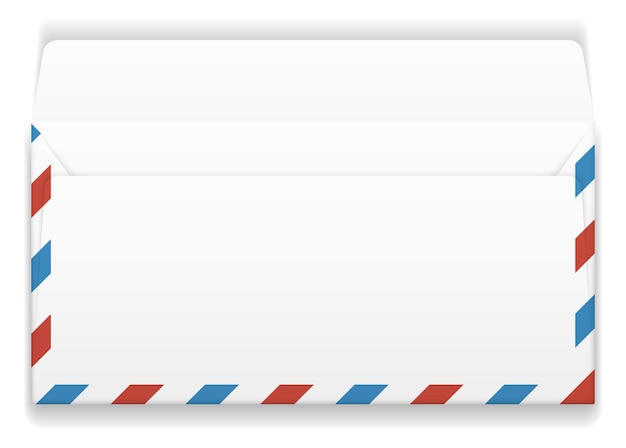 Envelope retangular aberto pacote de carta correio aéreo