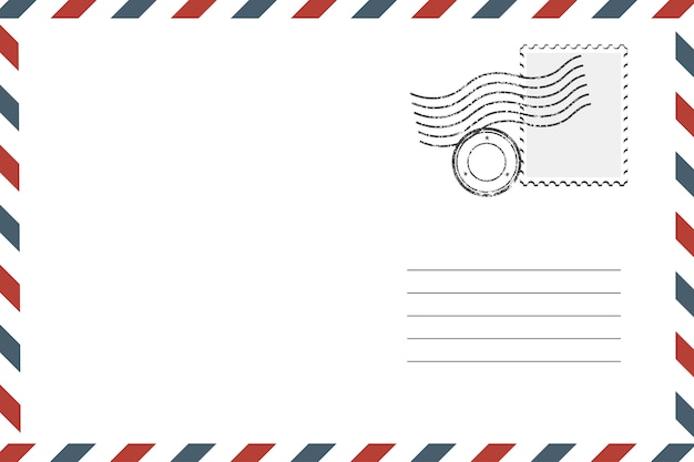 Vetor envelope retrô de porte postal