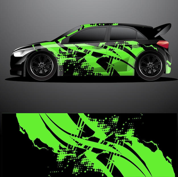 Envoltório gráfico de decalque de carro de rally