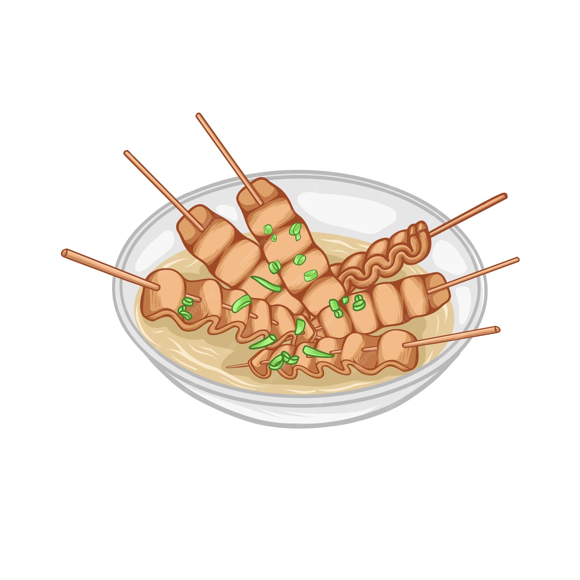 Comida Coreana De Rua Oden Skewer Cutlets Asiáticos Ilustração Stock -  Ilustração de crocante, alimento: 214055516