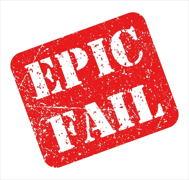 Vetor epic fail red stamp grunge isolado