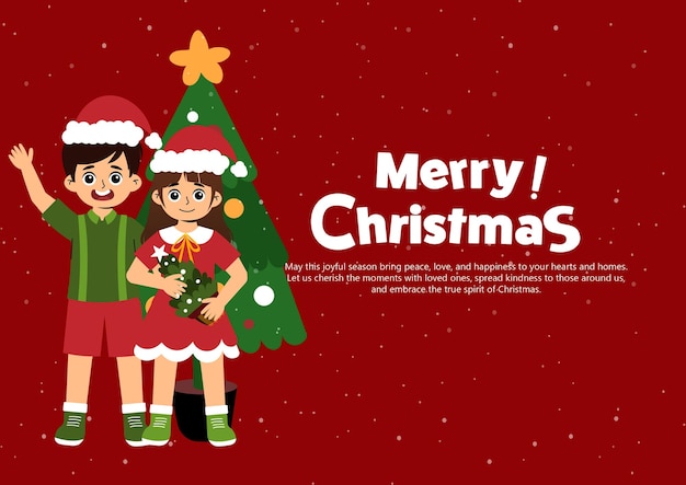 EPS Feliz Natal Crianças Banner Poster Flyer