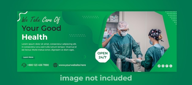 Vetor eps odontológico médico saúde mídia social capa capa do facebook modelo de banner da web