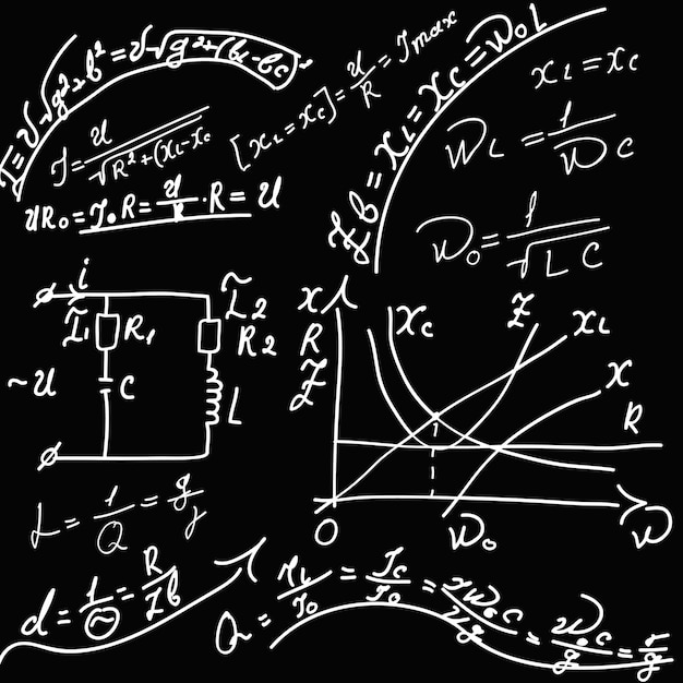 Equações matemáticas e ilustração de fórmulas