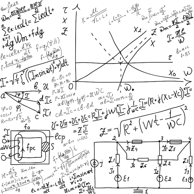 Equações matemáticas e ilustração de fórmulas
