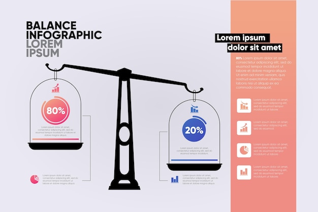 Vetor equilibre o conceito de infográficos