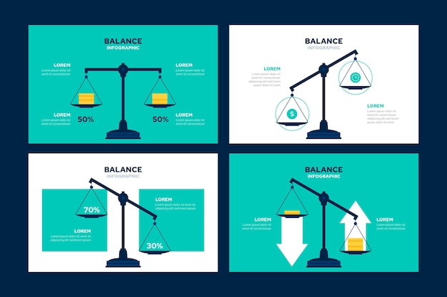 Equilibre o conceito de negócios de infográficos