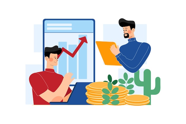 Equipa de marketing a trabalhar no relatório de vendas