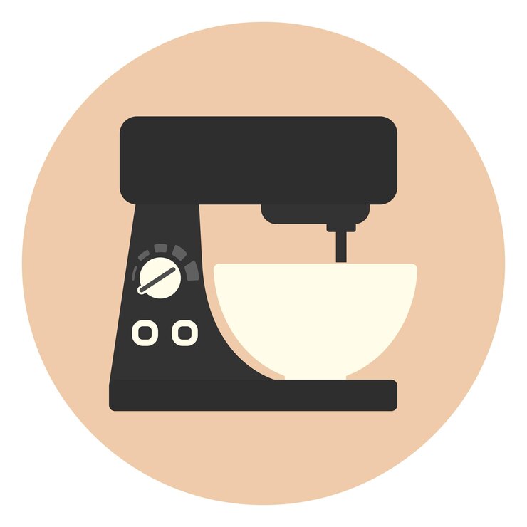 Vetor equipamento de cozinha de ícone de misturador de cozinha plana