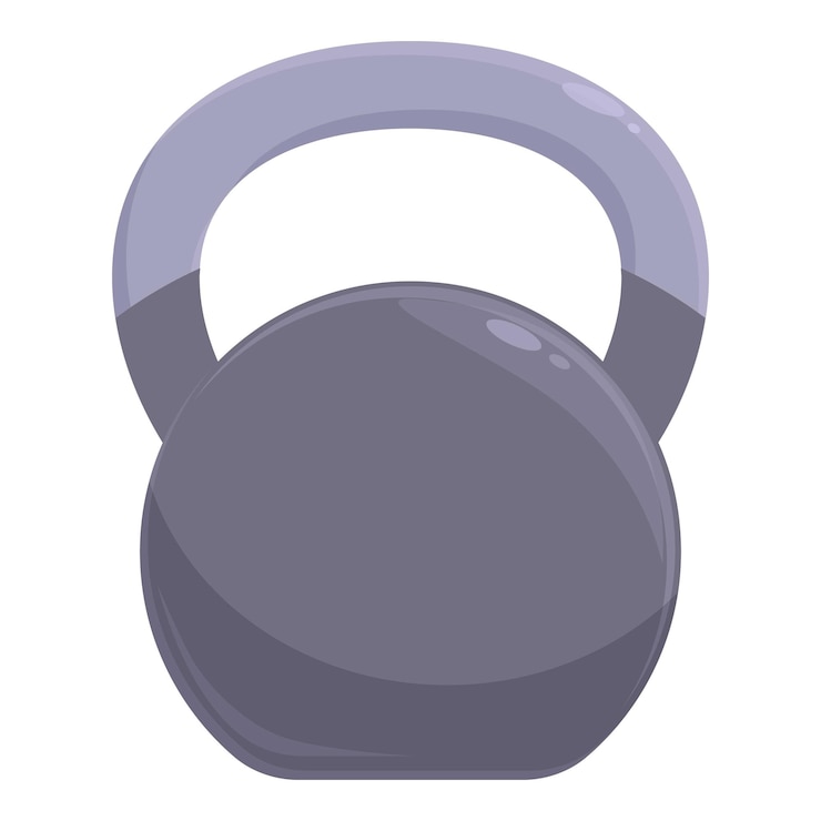 Vetor equipamento de levantamento de pesos de kettlebell cinza para exercícios de fisiculturismo