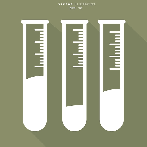 Vetor equipamento de microbiologia de ícone de tubo de ensaio