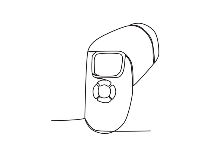 Vetor equipamento médico vetorial em linha arte contínua de linha única