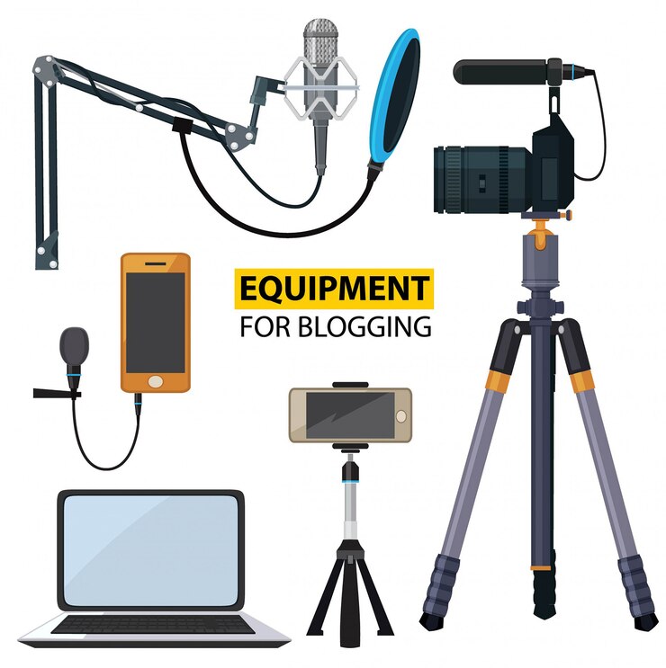 Vetor equipamento para blogs