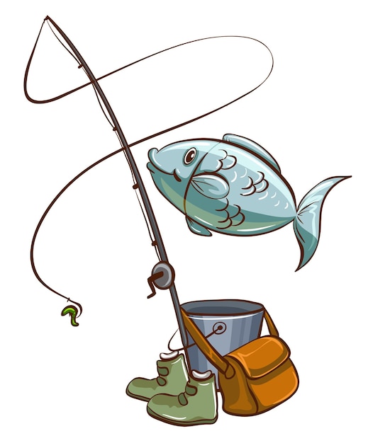 Vetor equipamentos de pesca