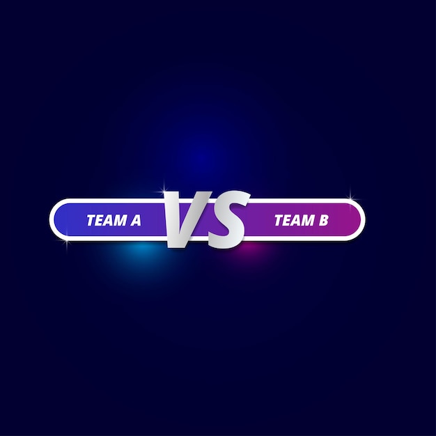 Equipe A contra Equipe B vetor de bandeira para transmissão de televisão de televisão para esporte terço inferior