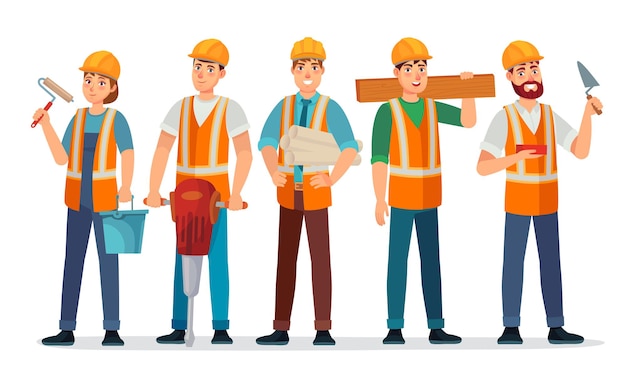 Equipe de construtores profissionais