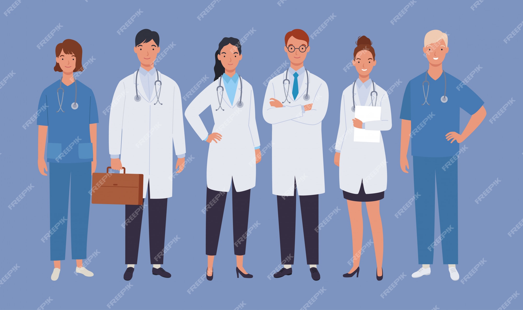 equipe médica de médicos e enfermeira. grupo de médicos vector