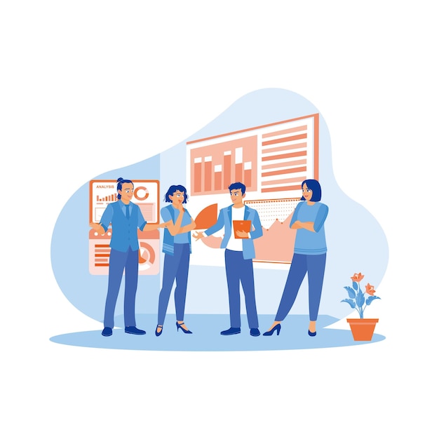 Equipe de negócios discute e faz brainstorming em projetos de design de software de aplicativos móveis
