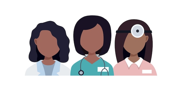 Equipe feminina de médicos ilustração vetorial