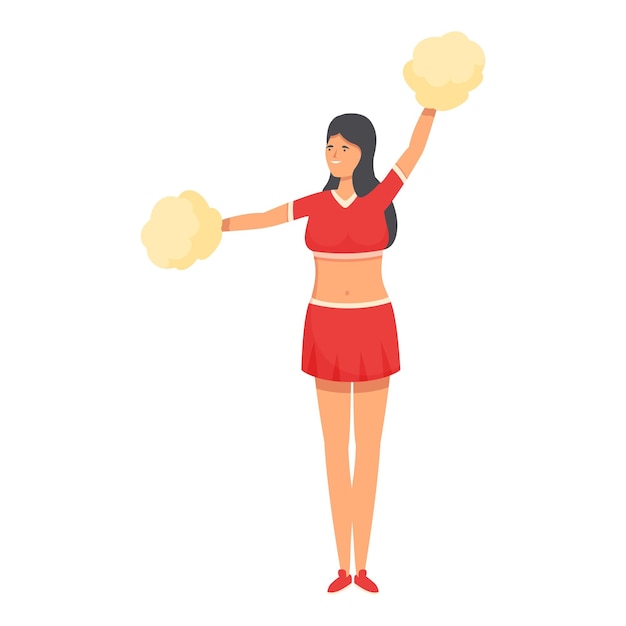 Equipe feminina ícone desenho animado vetor alegria menina mulher futebol