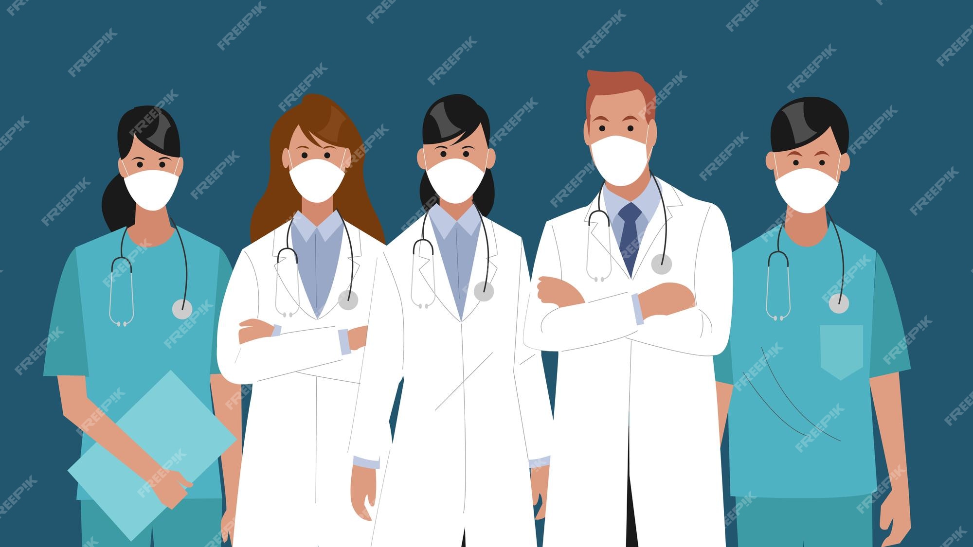 Médicos, enfermeiros e equipe médica. conceito de equipe médica